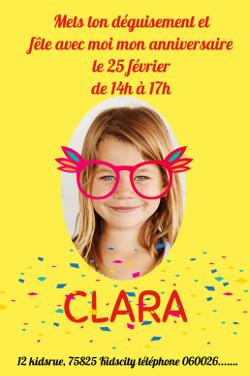 anniversaire carnaval invitation personnalisee