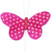 papillons tige fuchsia pois anniversaire