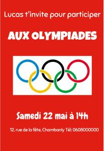 invitation olympiade anniversaire