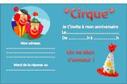invitation anniversaire cirque clown